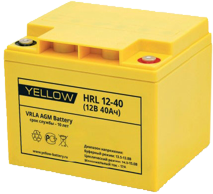 Аккумуляторная батарея YELLOW HRL 12-40