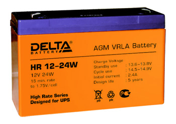 Аккумуляторная батарея Delta battery HR 12-24W