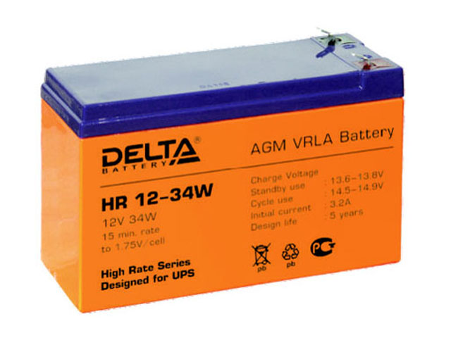 Аккумуляторная батарея Delta battery HR 12-34W
