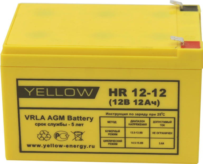 Аккумуляторная батарея YELLOW HR 12-12