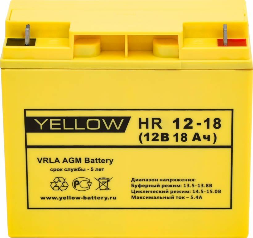 Аккумуляторная батарея YELLOW HR 12-18