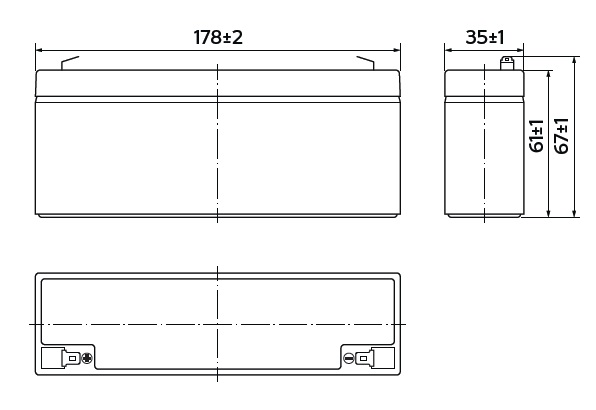 Аккумуляторная батарея YELLOW AB 12-2,3