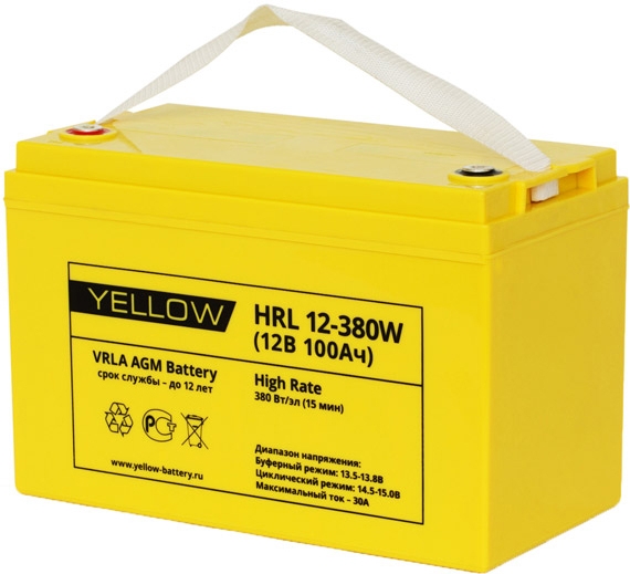 Аккумуляторная батарея YELLOW HRL 12-380W (100 Ач)