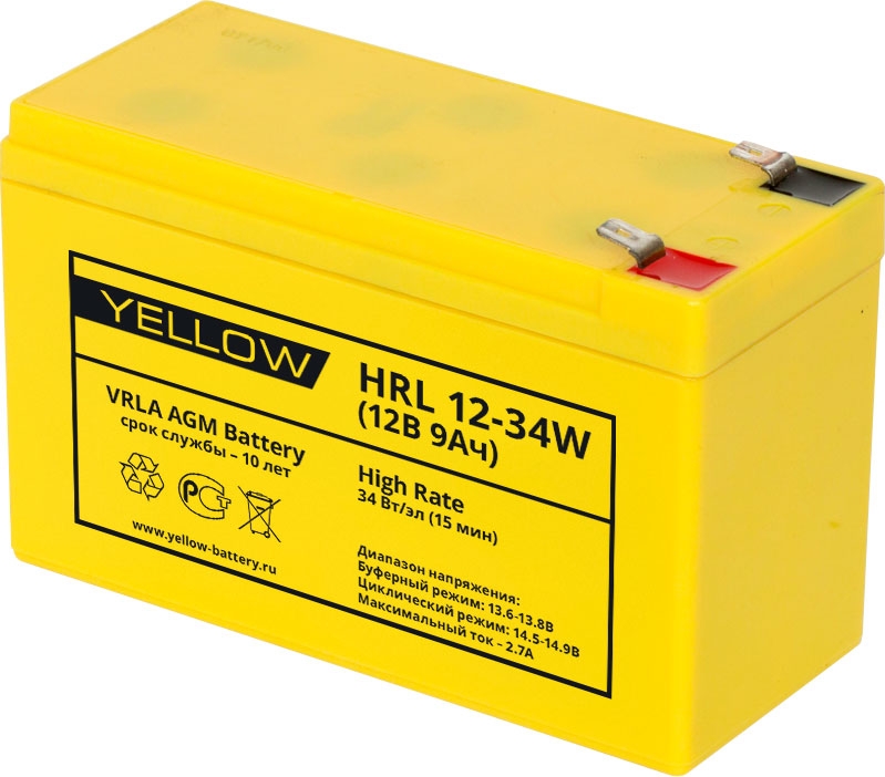 Аккумуляторная батарея YELLOW HRL 12-34W (9 Ач)